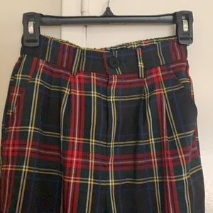 90s style high waist plaid checkered pants